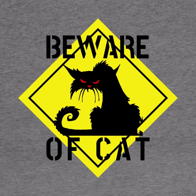 WARNING BEWARE OF CAT crazy cat funny sign road sign cat lover cat owner by the619hub